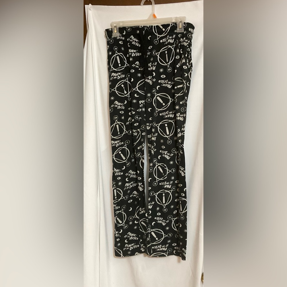 Panic! At The Disco: small  black n white with the band logo pajama/lounge pants